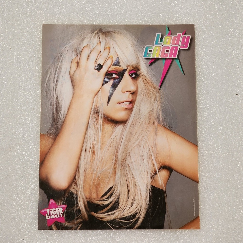 Lady Gaga Demi Lovato Double Sided Poster Pinup Clipping 2000s Tiger Beat 8x10